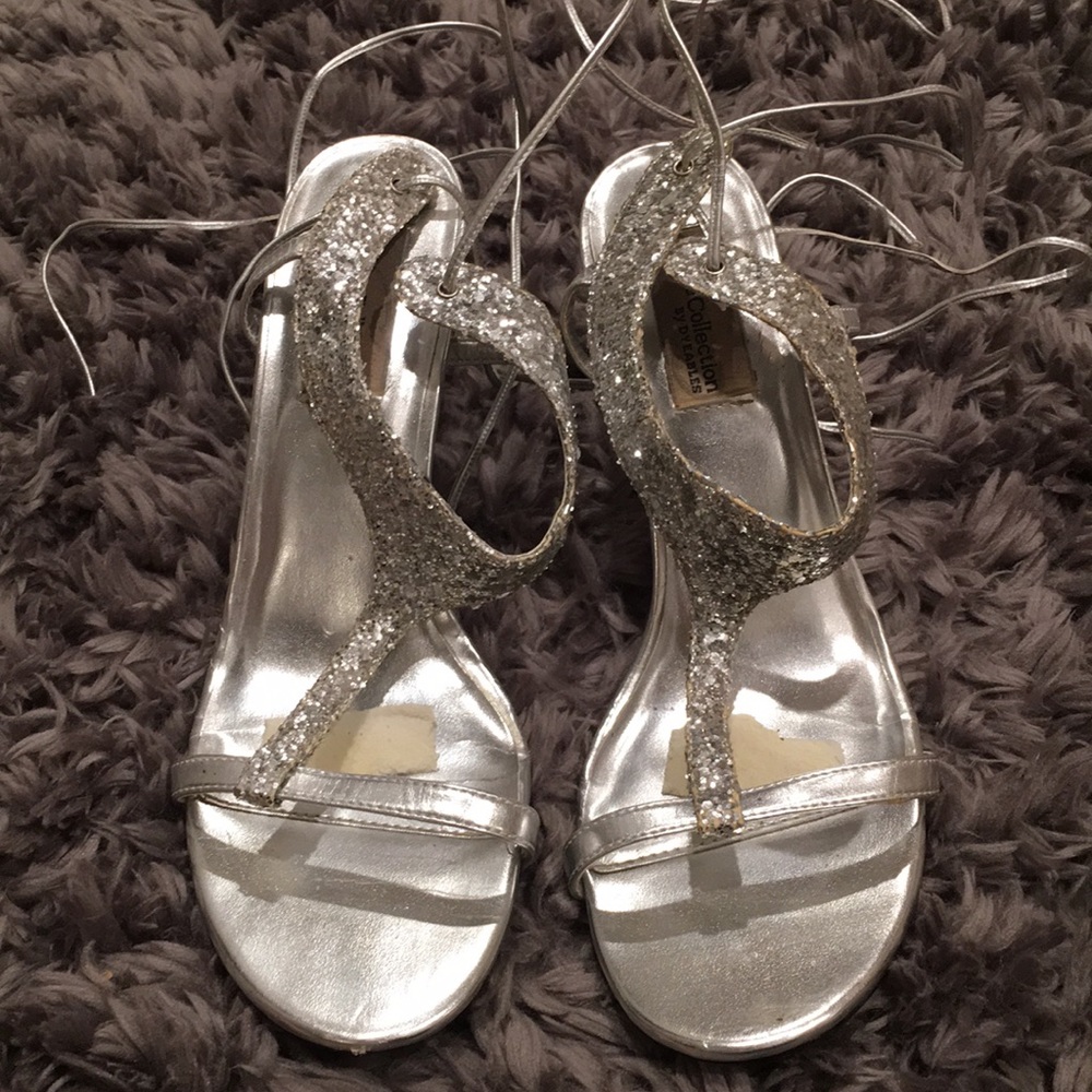 Dyeables | Silver Heels with Ankle Wraps  🧝🏻‍♀️